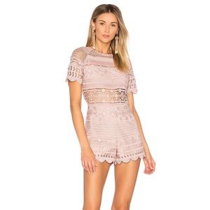 SAYLOR "Shannon lace romper - Blush"
